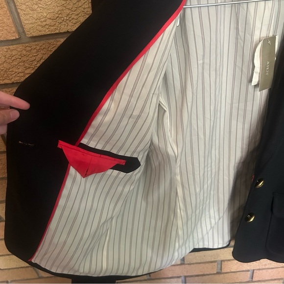 J. Crew Rhodes Navy Double Breasted Gold Button Wool Blazer C9131 Size 10 NWT - Picture 7 of 8